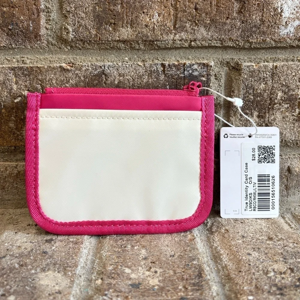 NWT Lululemon True Identity Card Case In Raspberry Coulis/Rock Melon/Light Ivory